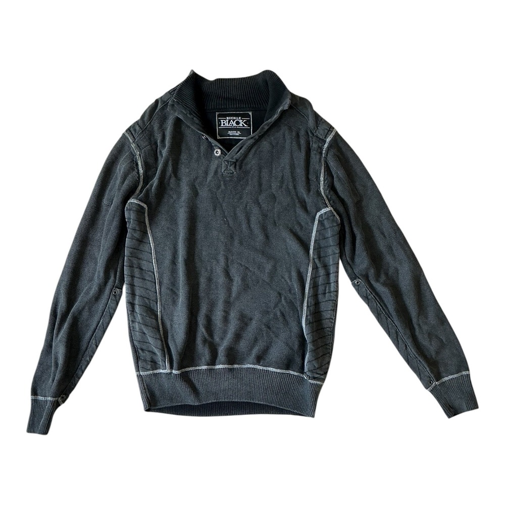 Buckle‎ Black - Slim Fit Sweater (XL) - Gray Long Sleeve Knit Pullover